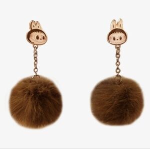 Pop Mart Warm Fluffy Labubu Pom Pom Earring   *Pop Land Exclusive*